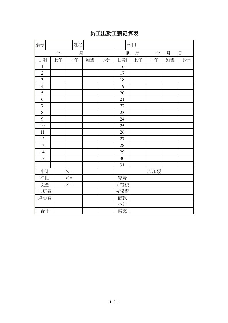 员工工资调查表大全21