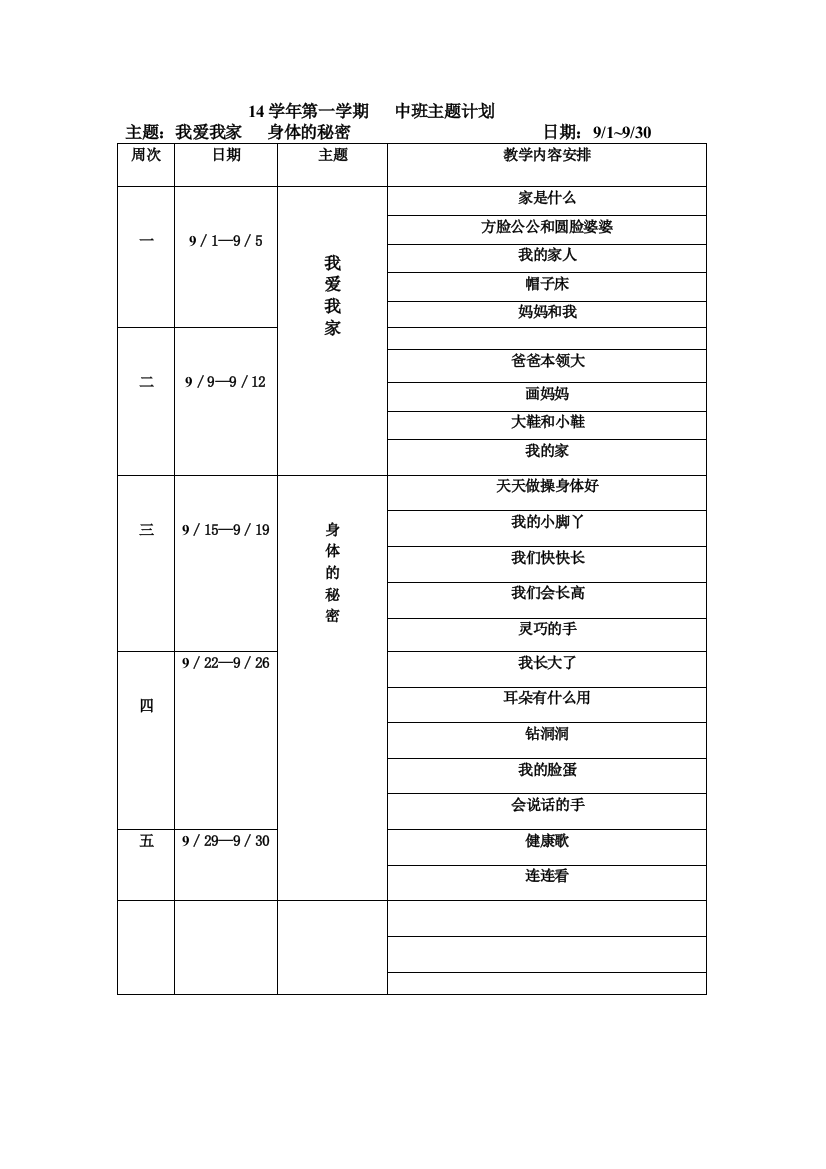 中班主题计划