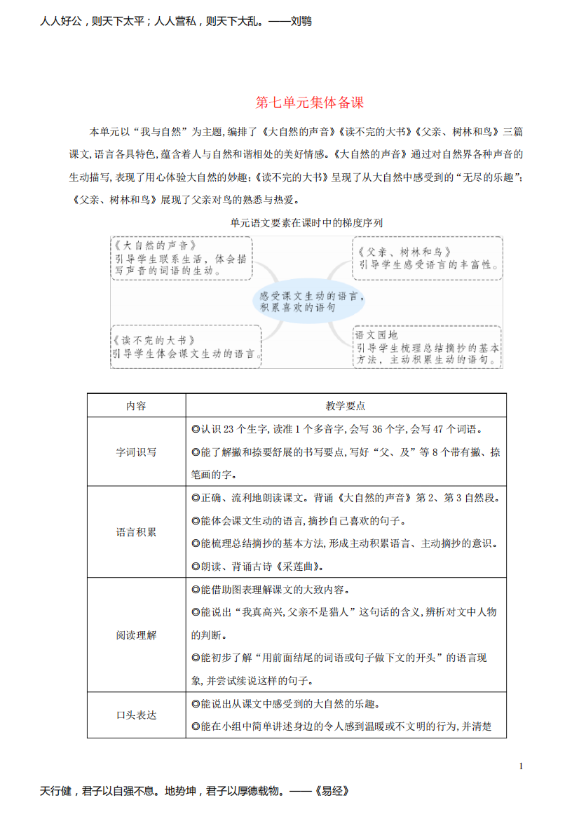 三年级语文上册第七单元21大自然的声音教案新人教版