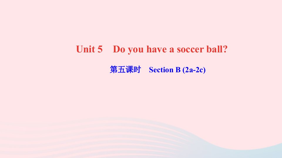 七年级英语上册Unit5Doyouhaveasoccerball第五课时SectionB2a_2c作业课件新版人教新目标版