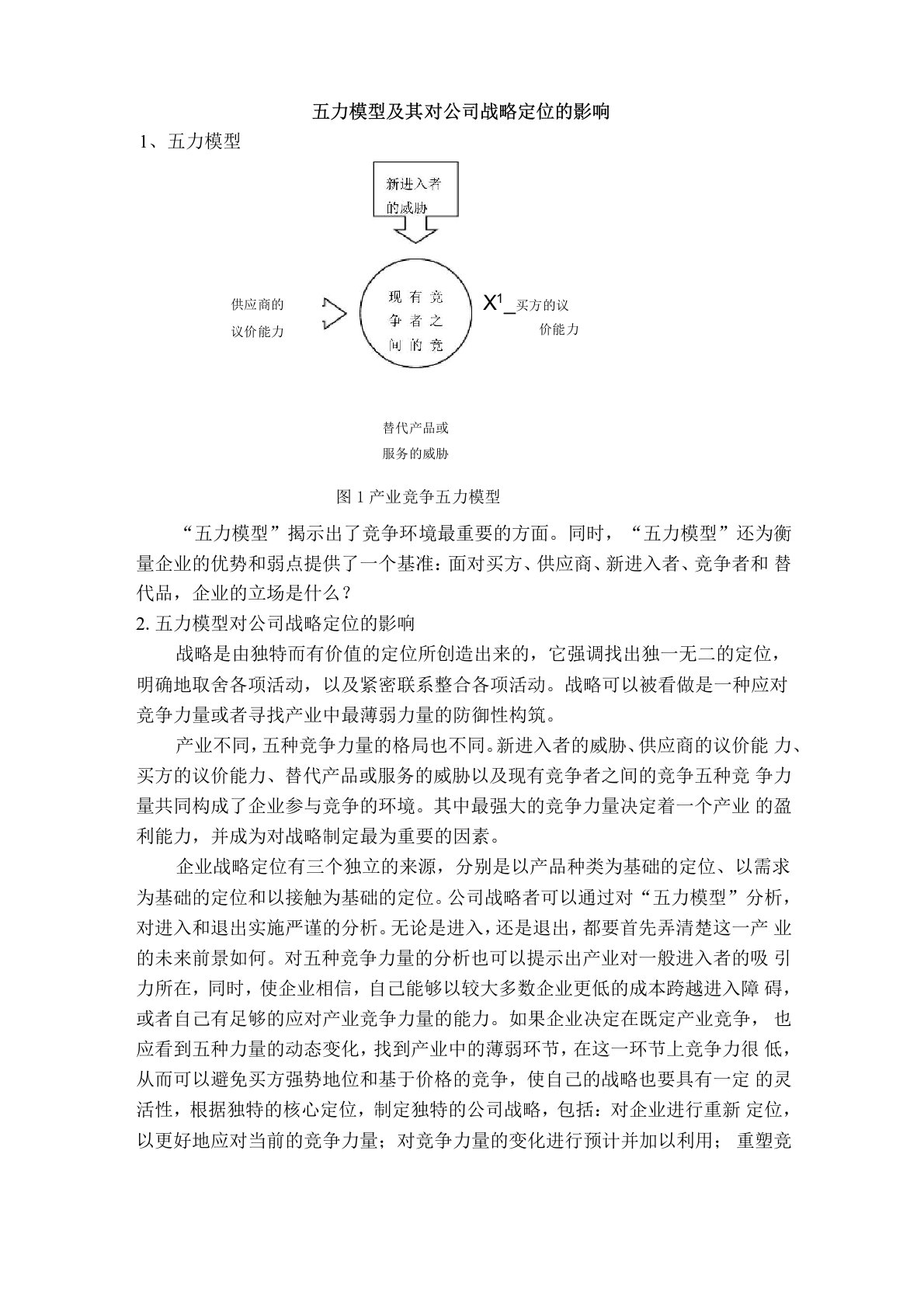 五力模型及其对公司战略定位的影响