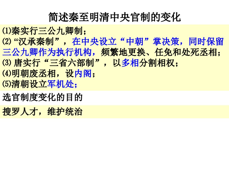 最新四古代中国选官制度幻灯片