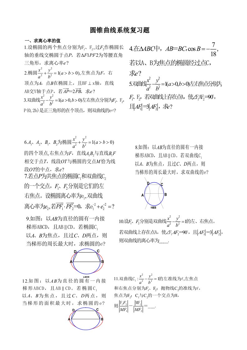 圆锥曲线系统复习