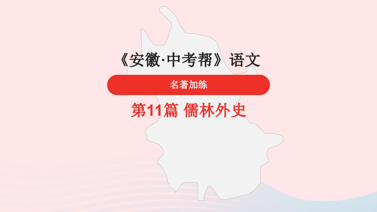 安徽省中考语文第11篇儒林外史加练课件