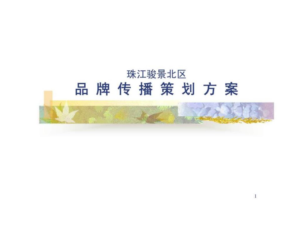 珠江骏景北区品牌传播策划案-老资料