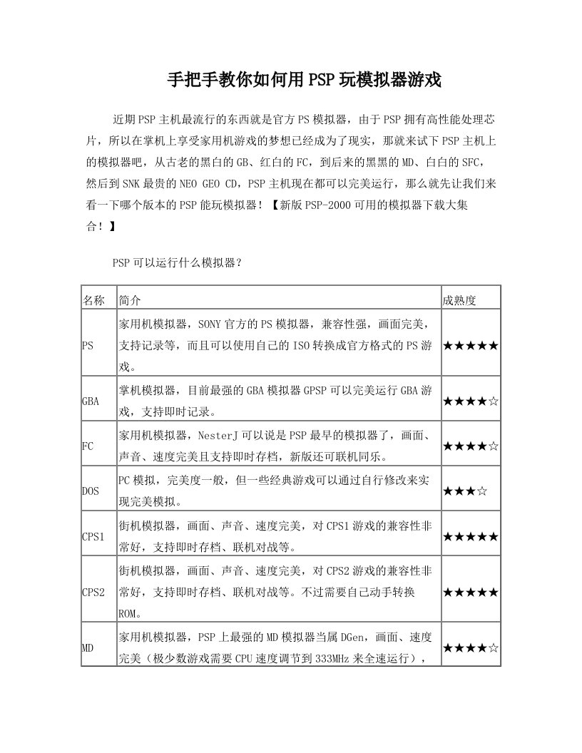 手把手教你如何用PSP玩模拟器游戏