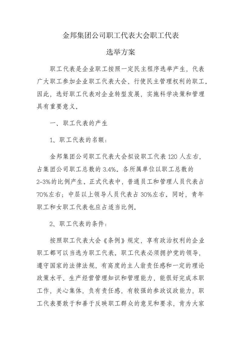 企业管理表格-公司职代会职工代表选举方1