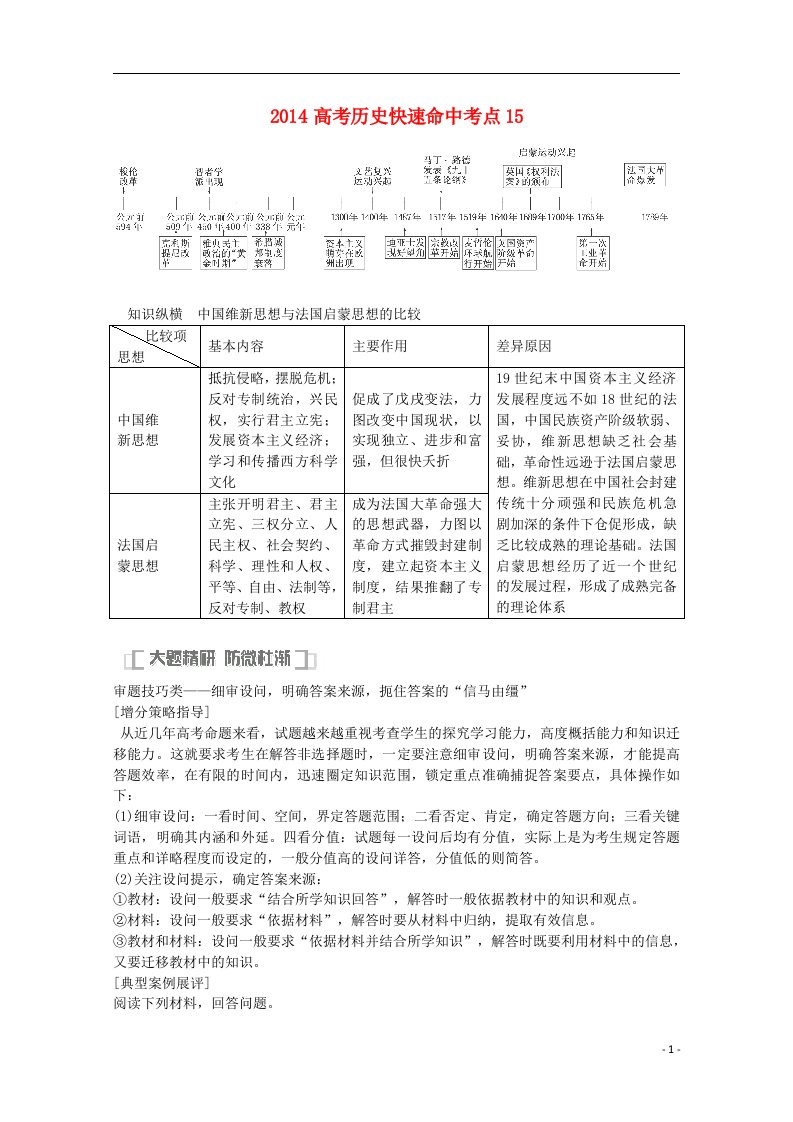 高考历史快速命中考点15(1)