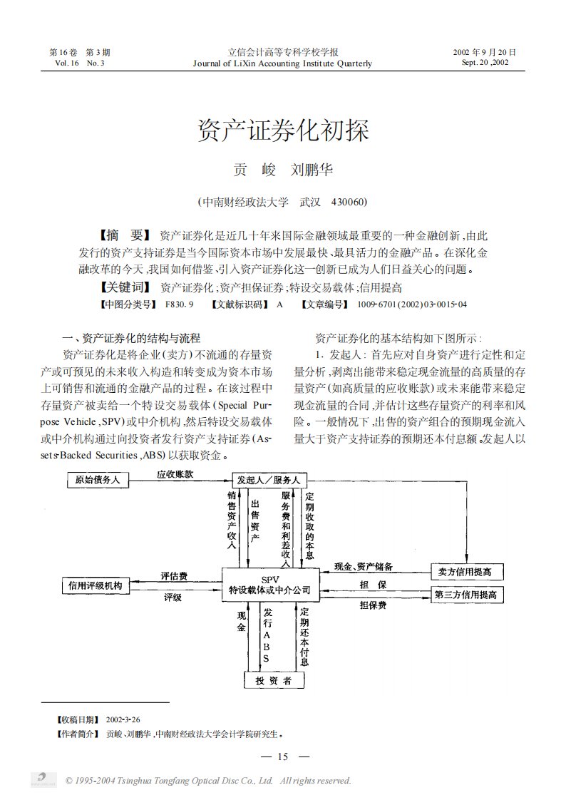 资产证券化初探