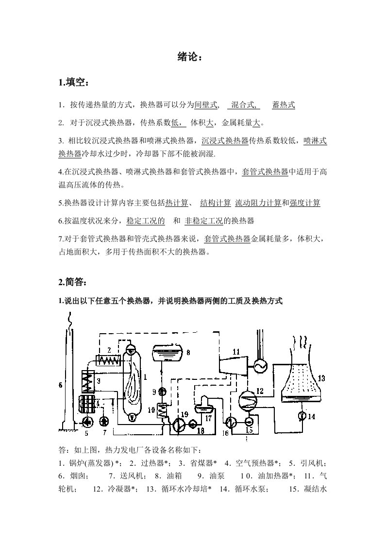 热质交换原理与设备-热质交换理论复习重点