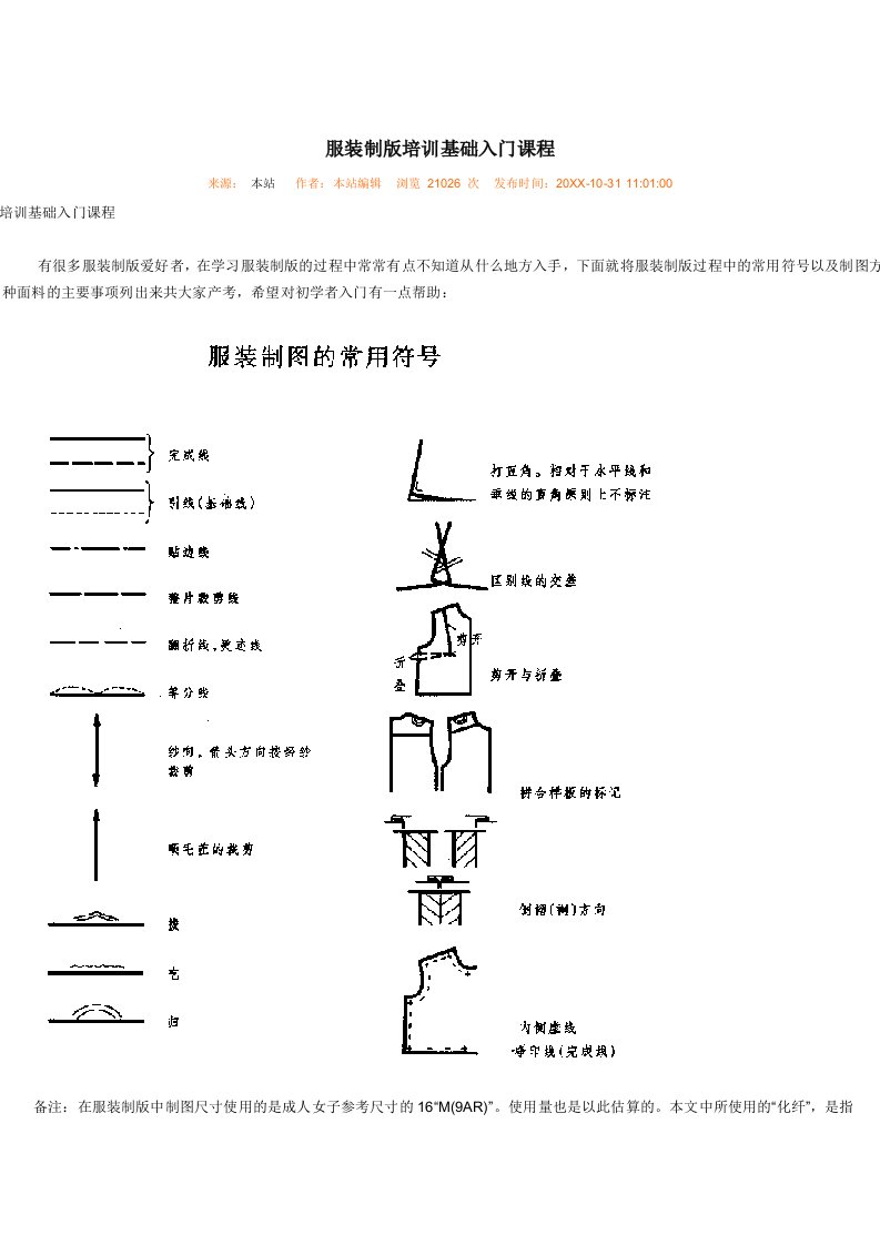 服装行业管理-服装制版培训基础入门课程