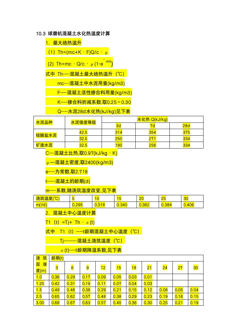 大体积混凝土水化热计算