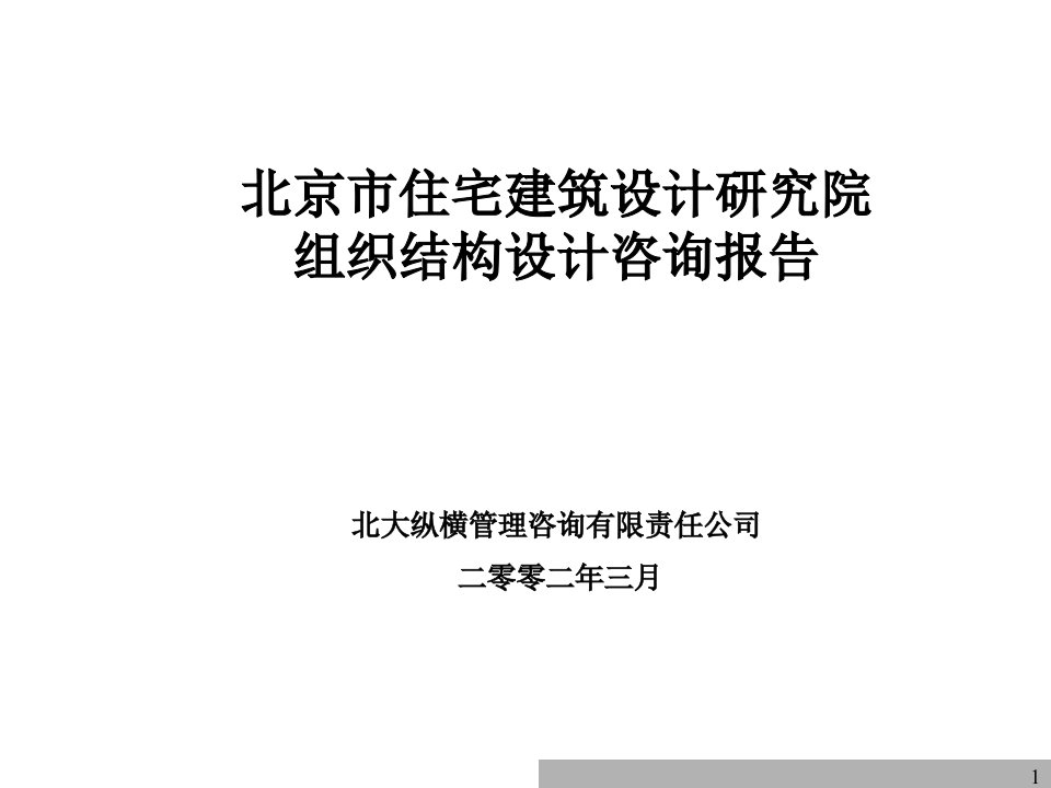 住宅建筑设计研究院组织结构设计咨询报告