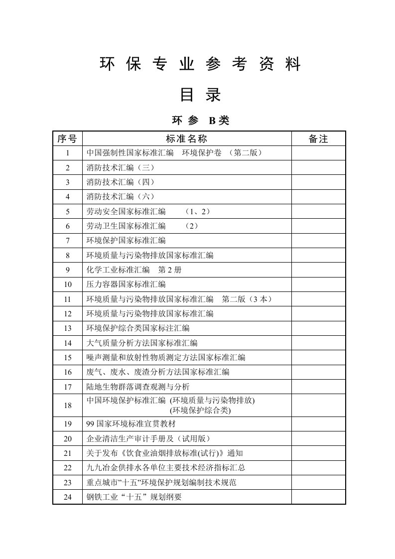 环保专业参考资料