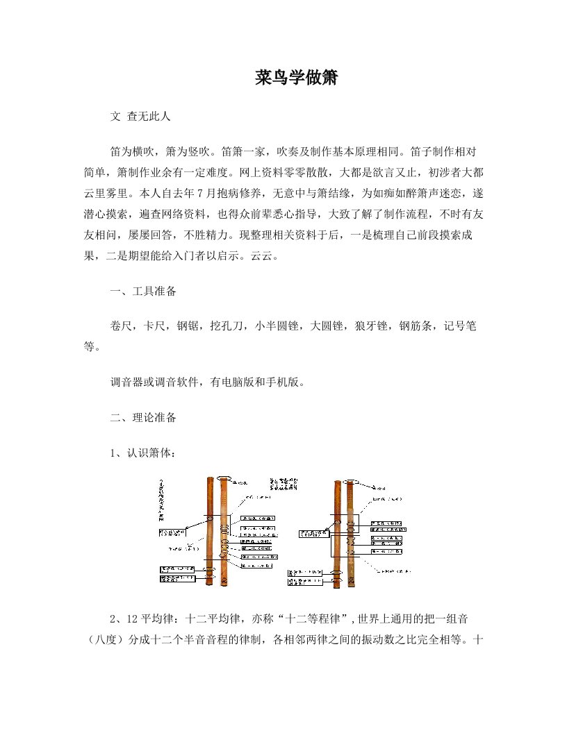 菜鸟学做箫