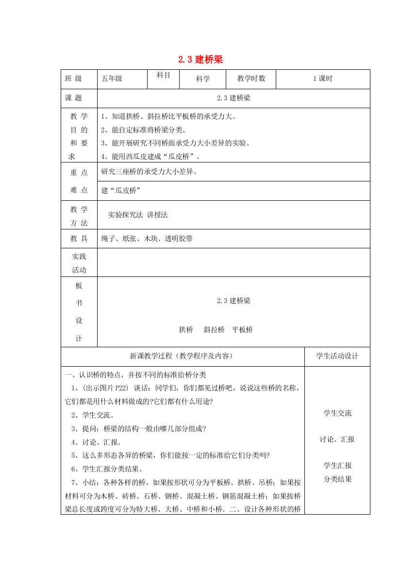 五年级科学下册