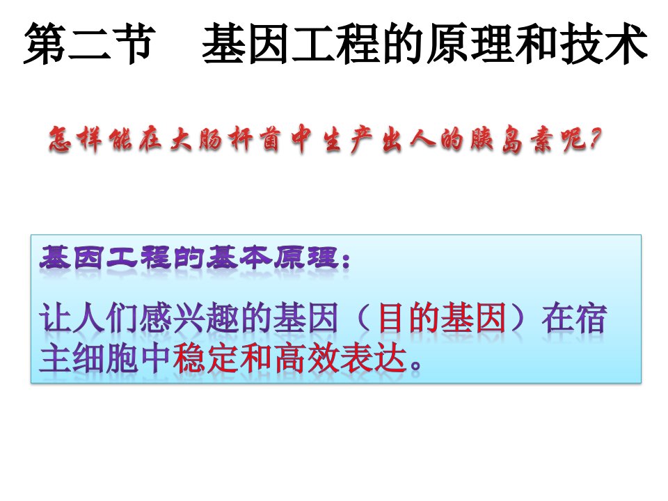 精选基因工程的原理和技术上课
