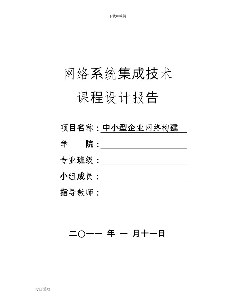 网络规划与系统集成课程设计报告