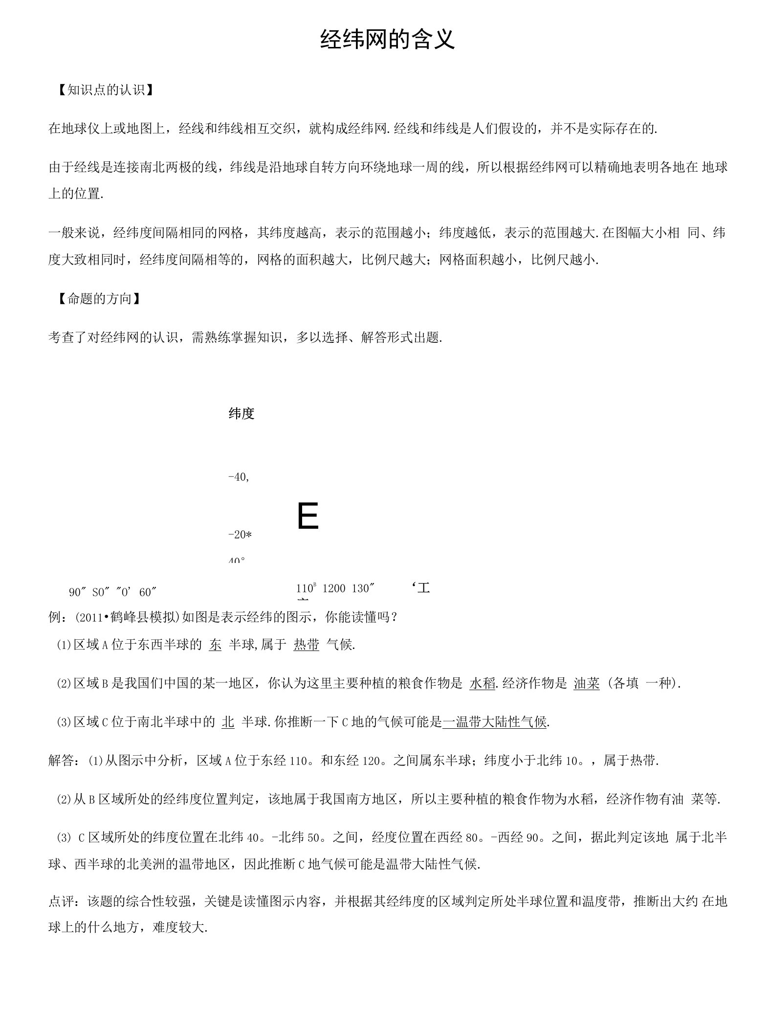 经纬网的含义.docx