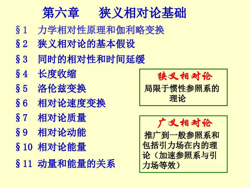 狭义相对论基础