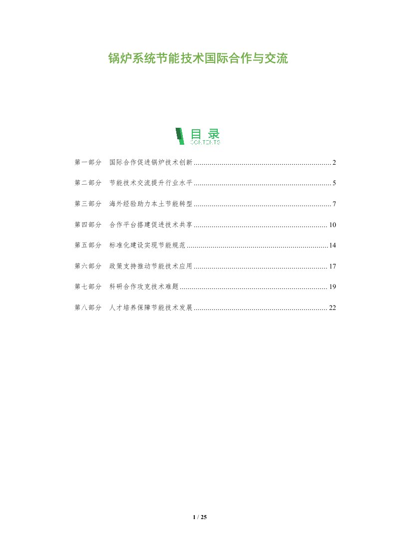 锅炉系统节能技术国际合作与交流