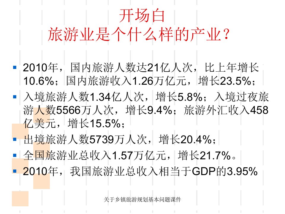 关于乡镇旅游规划基本问题课件