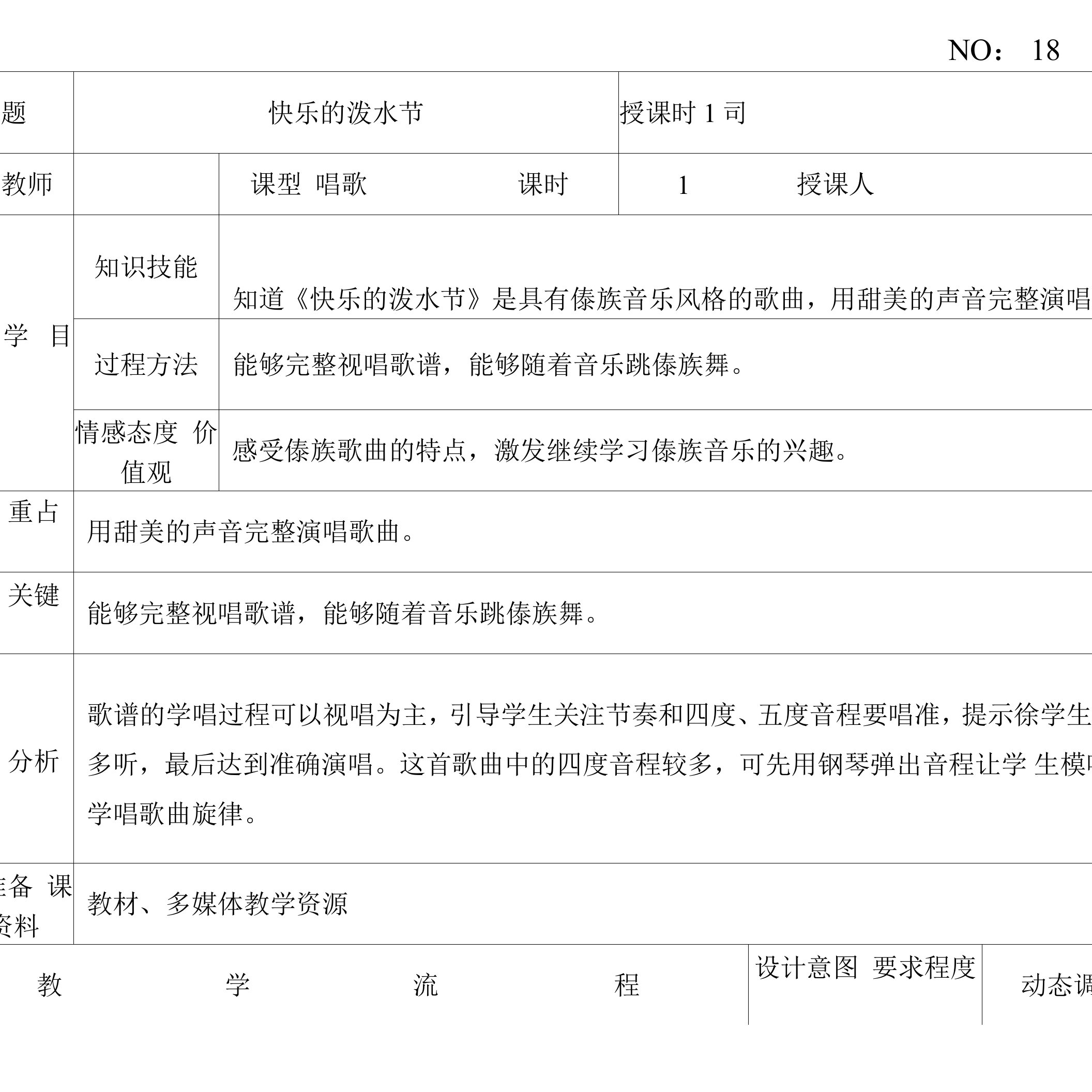 【精品教案】人教版小学四年级音乐上册教学设计