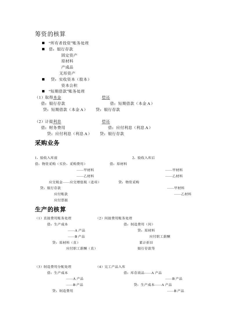 工业企业业务核算