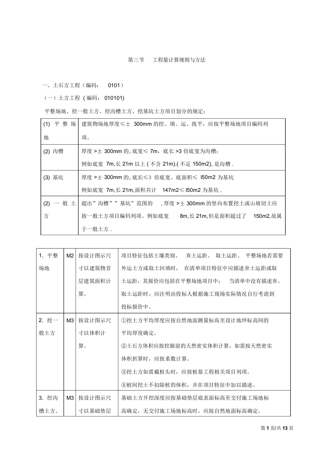 造价工程师《建设工程技术与计量(土建)》讲义——第五章工程计量-第三节工程量计算规则与方法(一)