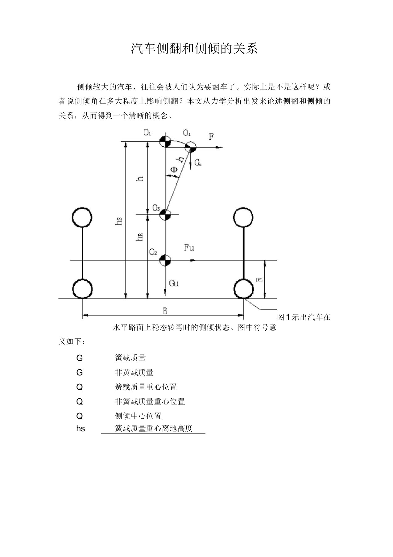 汽车侧倾角计算