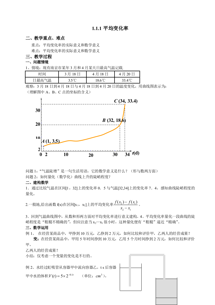 平均变化率瞬时变化率