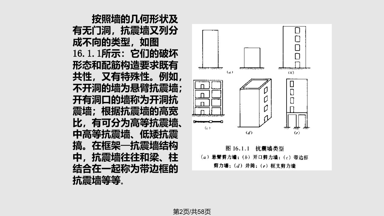 十六钢筋混凝土抗震墙结构