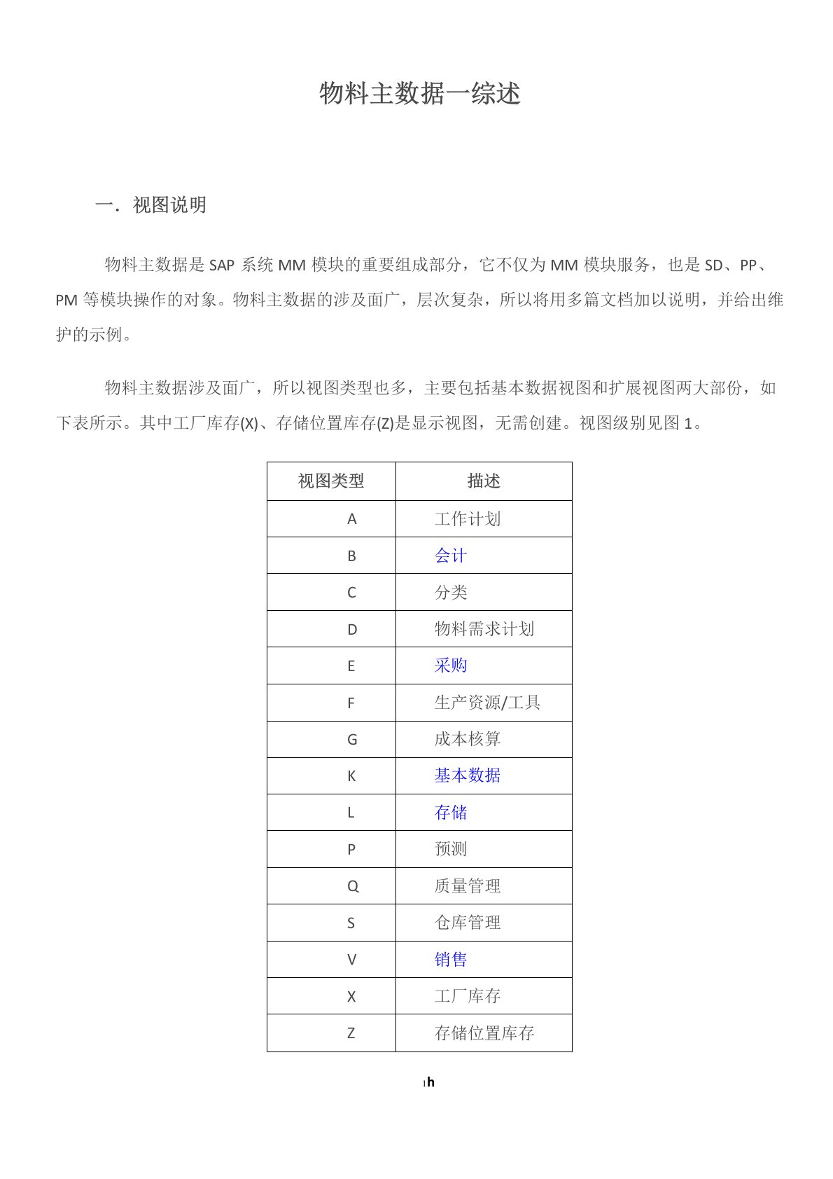 SAP物料主数据全面解释