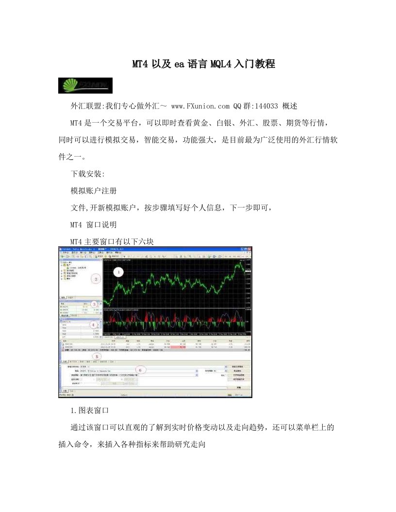 MT4以及ea语言MQL4入门教程