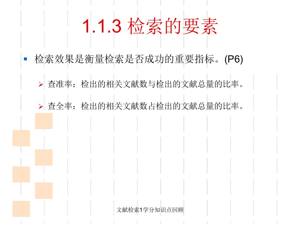 文献检索1学分知识点回顾课件