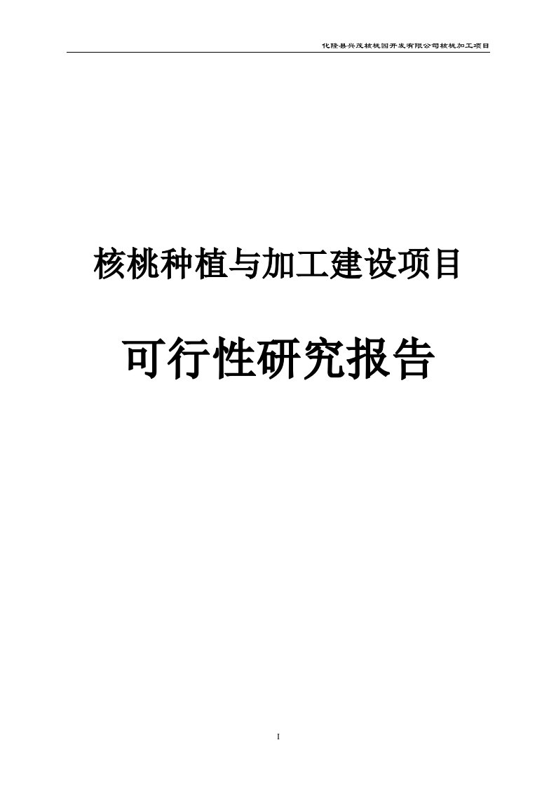 核桃种植与加工建设项目可行性研究报告