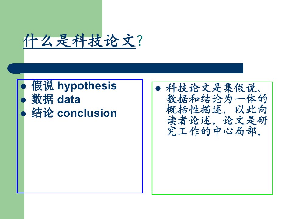 医学科研论文的书写和投稿