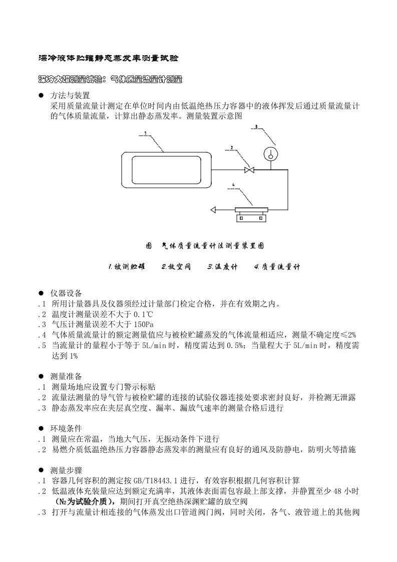 蒸发率测量试验