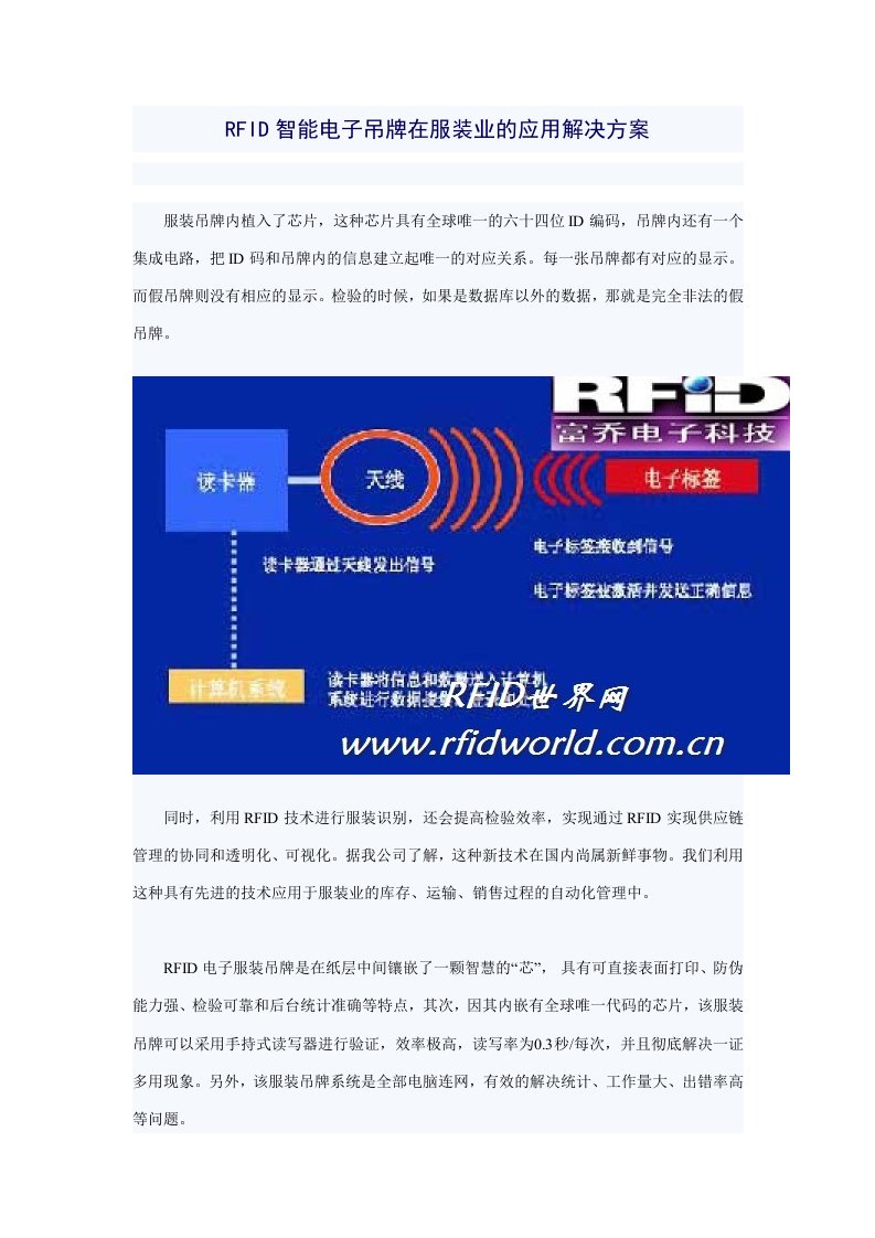 RFID智能电子吊牌在服装业的应用解决方案