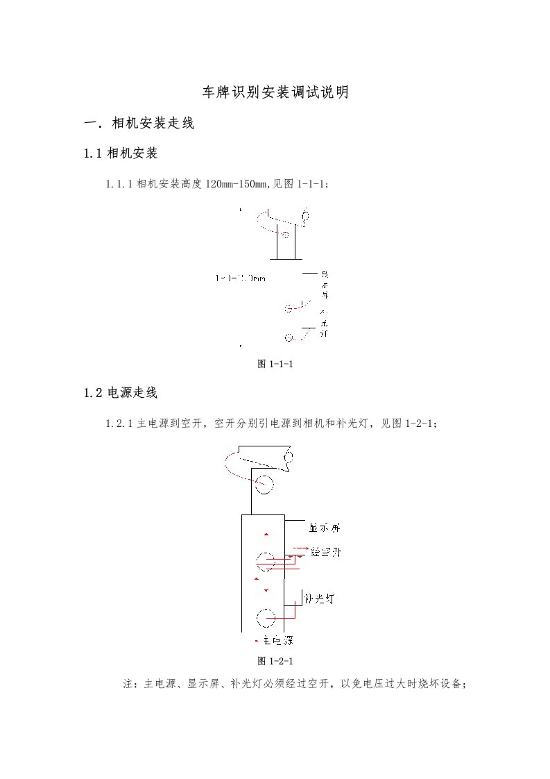 车牌识别安装说明