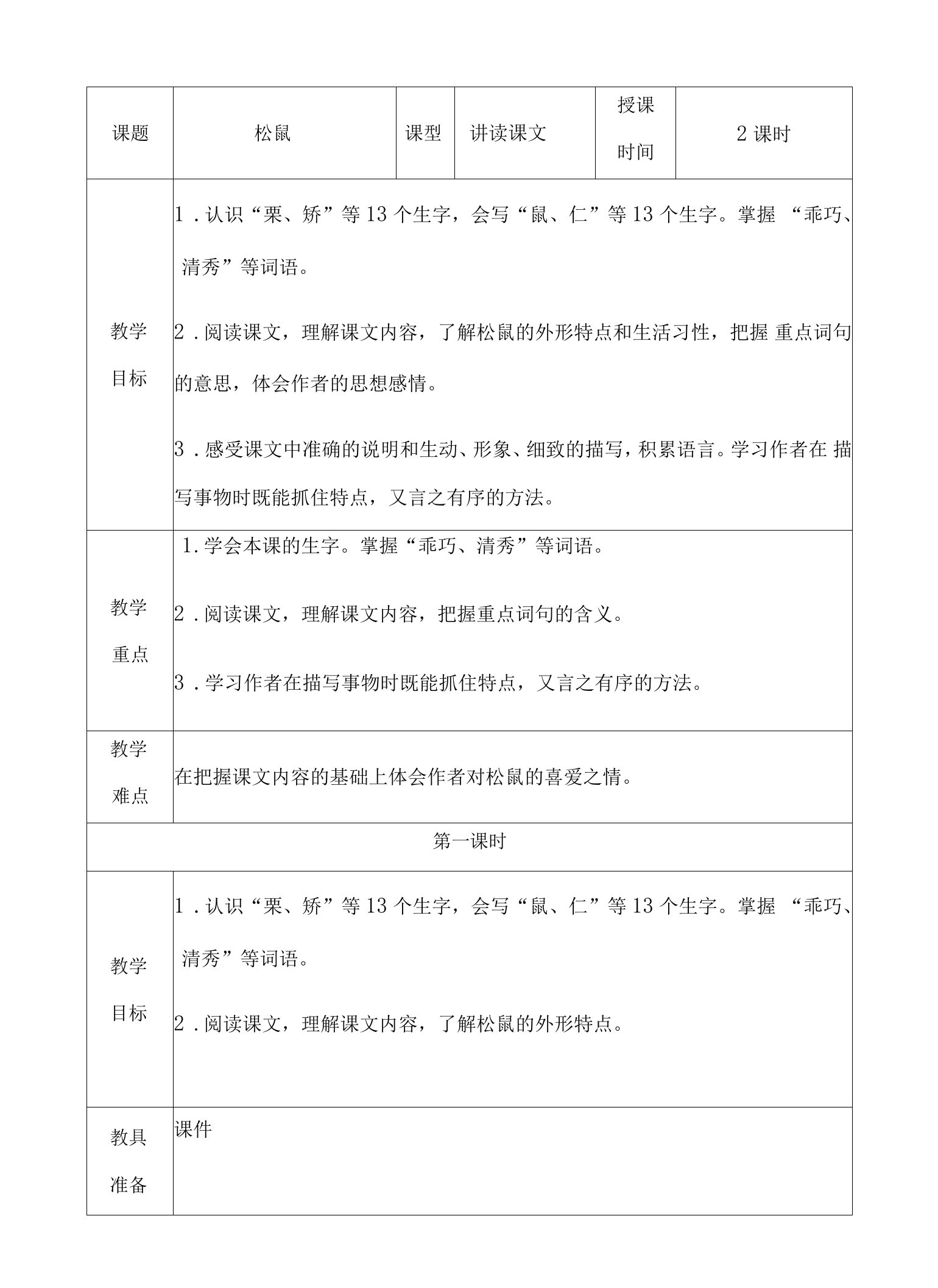 小学语文人教五年级上册（统编）第五单元-松鼠