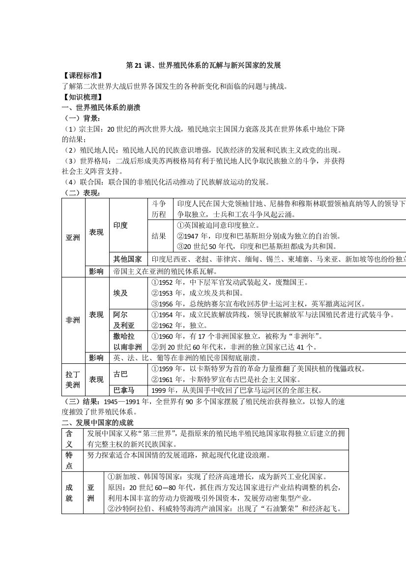 2021-2022学年部编版历史