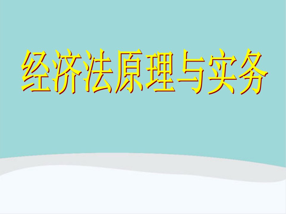 经济法基本原理和实务