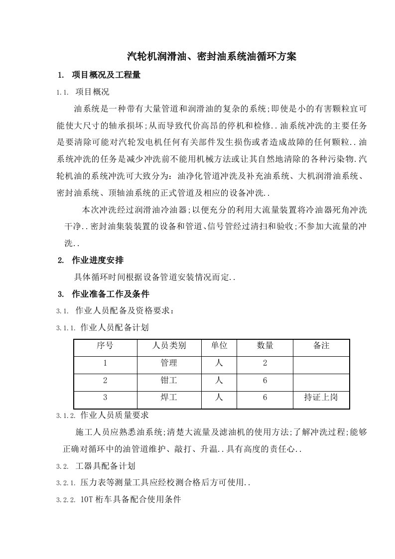 汽轮机油循环方案