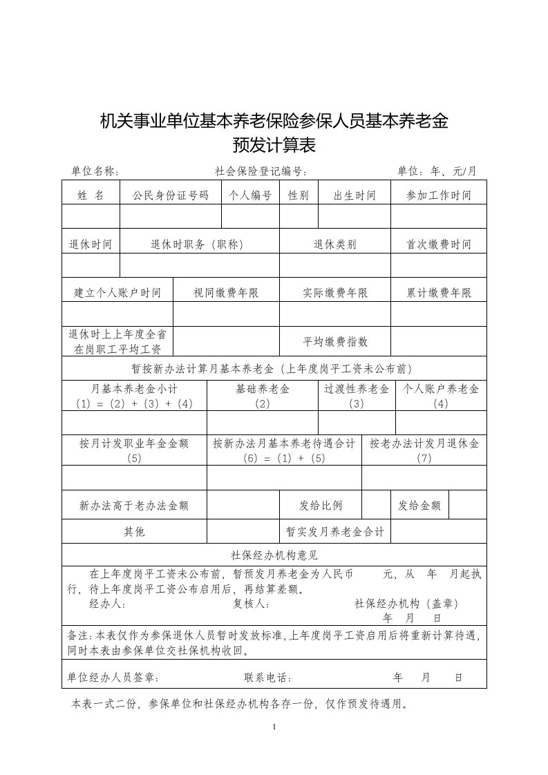 机关事业单位基本养老保险参保人员基本养老金