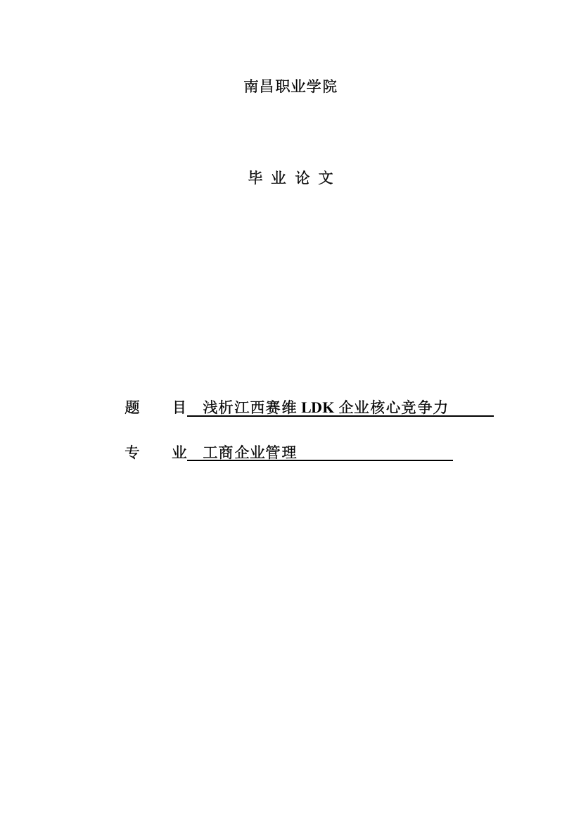 浅析江西赛维ldk企业核心竞争力大学论文