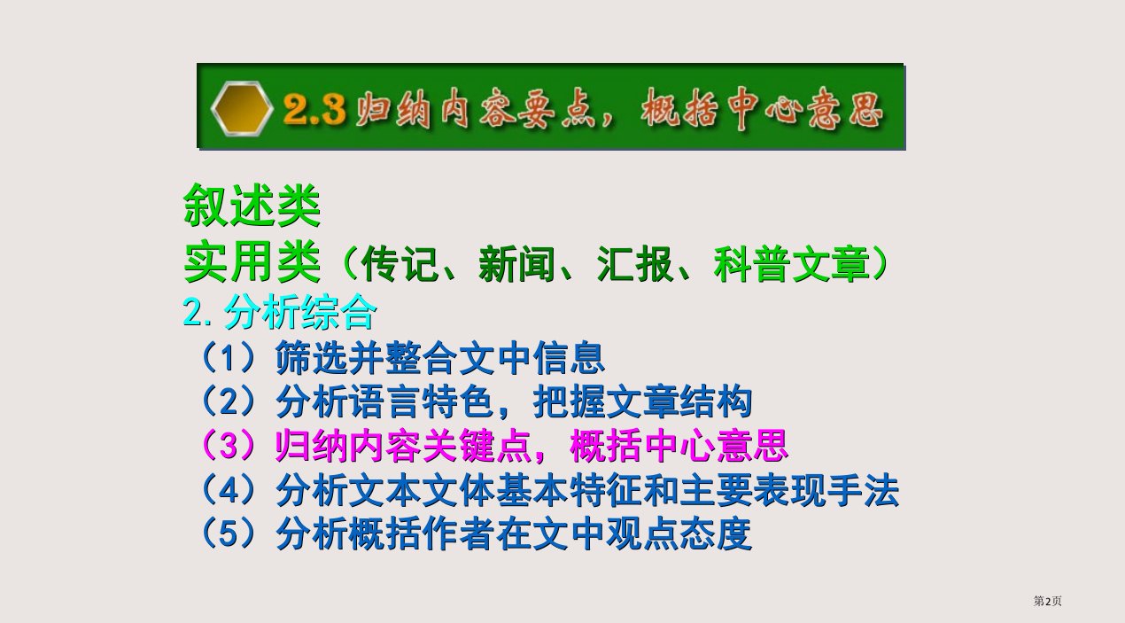 一般类现代文归纳内容要点概括中心意思市公开课一等奖省优质课获奖课件