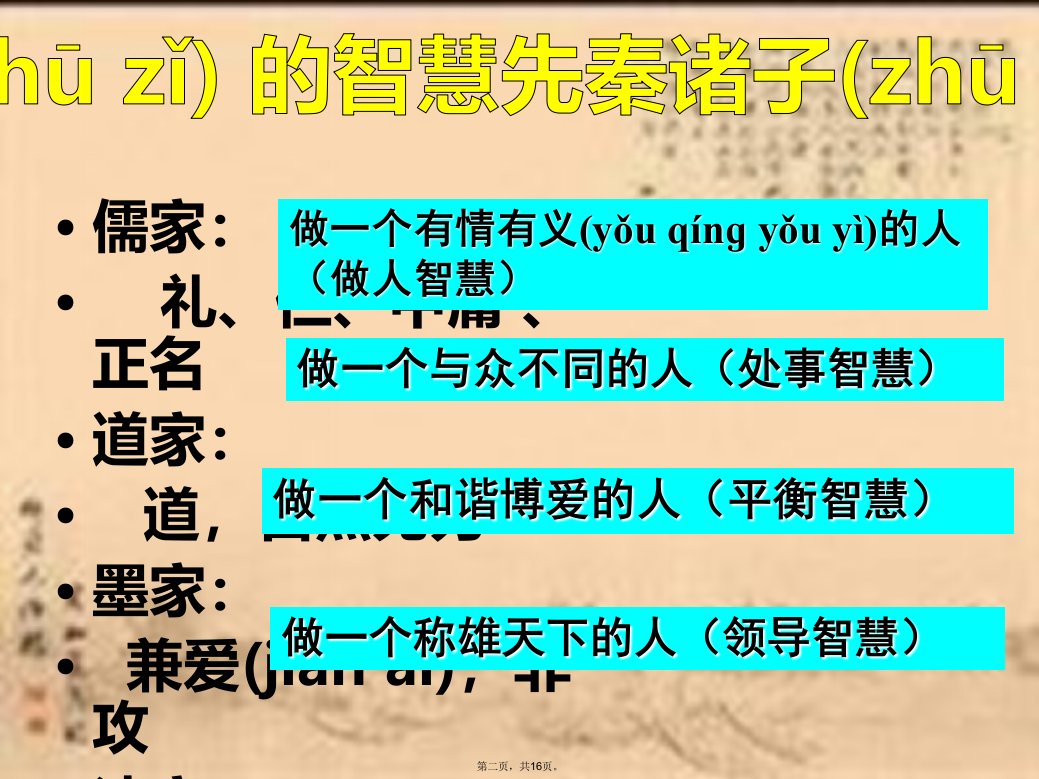 先秦诸子选读概说31694教案资料