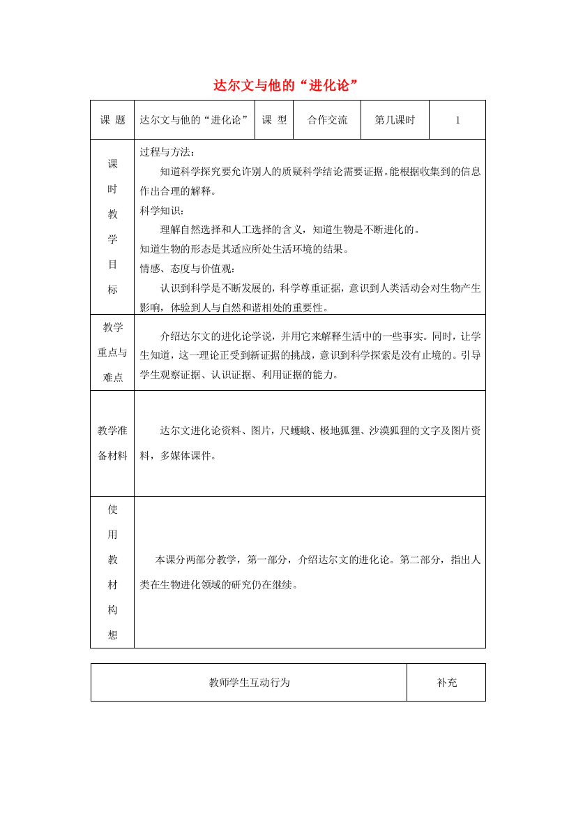 六年级科学下册