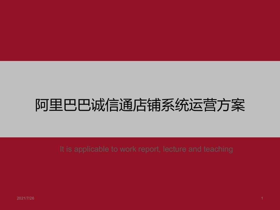 《阿里巴巴诚信通店铺系统运营方案》PPT课件模板